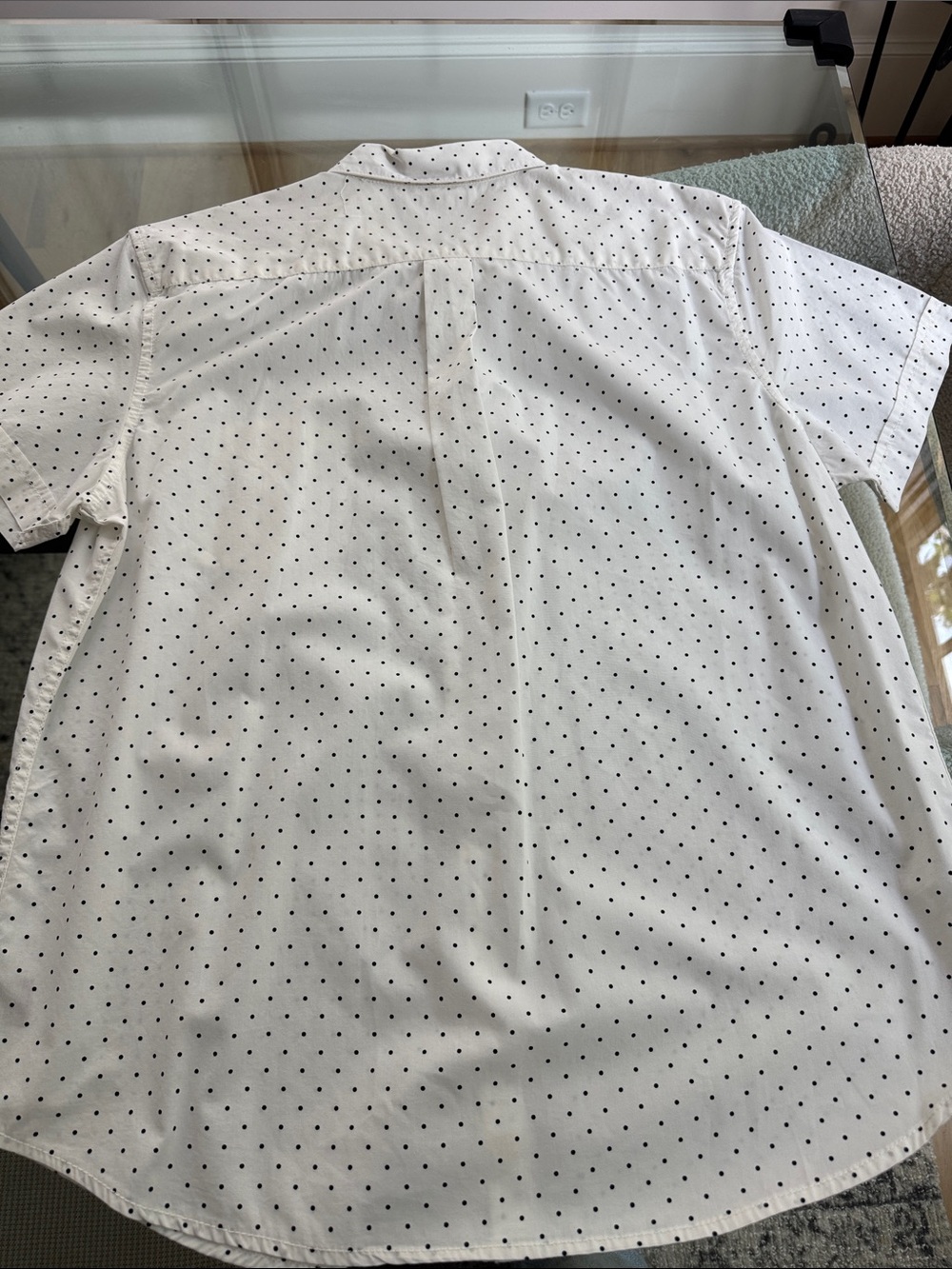 Arizona Jean Company White Short-Sleeve Button-Down with Black Dot Print - Picture 4 of 4